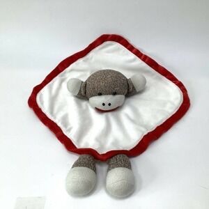 BABY Starters Sock Monkey Lovey‎ Rattle Security Blanket Plush Stuffed Animal